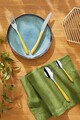 Set tacamuri 24 piese, Amefa, Eclat, inox, galben mustar