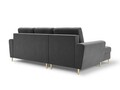 Coltar extensibil stanga 4 locuri, Moghan, Micadoni Home, GL, 241x145x88 cm, catifea, gri deschis