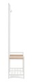 Cuier cu pantofar Haldor, Bizzotto, 64.5x37.5x180 cm, otel/MDF, alb/natural