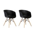 Set 2 scaune pentru living Berta, Heinner, plastic, negru
