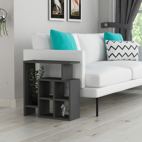 Masuta, decortie, mondri, 55x57x20 cm, antracit
