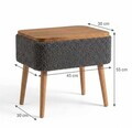 Noptiera, Hanah Home, Nova, 45x55x30 cm, Antracit