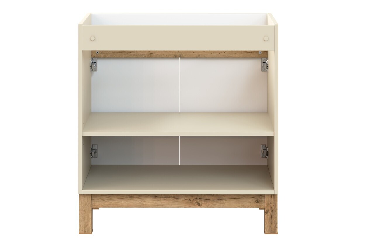 Set mobilier baie Bali Cashmere Sky 80 cm, dulap inalt si masca cu lavoar, Comad, MDF/PAL, casmir - view 5