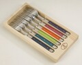 Set 6 furculite cu suport London mix Laguiole, Jean Dubost, inox/lemn, multicolor