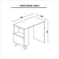 Birou Paris, Maison in Design, 90 x 50 x 75 cm, PAL, alb/walnut
