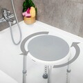 Taburet de baie rotativ si reglabil Roshawer, InnovaGoods, 42 x 42 x 36-53 cm, alb/gri