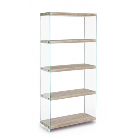 Biblioteca, sury, bizzotto,75x29.5x160 cm, mdf/sticla temperata
