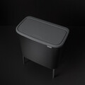 Cos de gunoi cu soft touch, Brabantia, Bo Touch Matt, 11+23 L, 31.2x54x68 cm, otel, negru mat