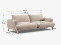 Canapea 3 locuri, Naomi, Micadoni Home, 200x95x75 cm, tesatura structurata, verde muschi