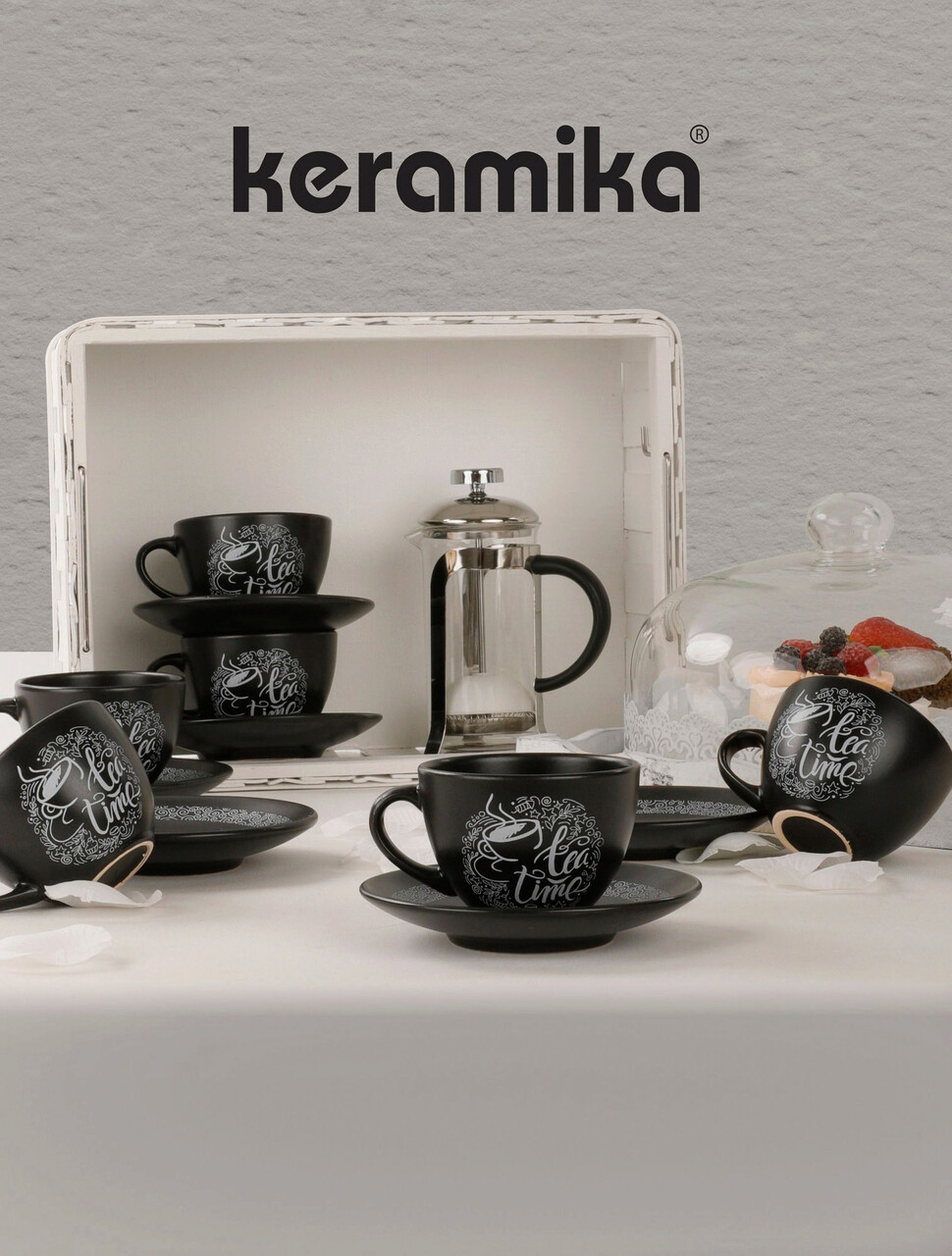 Set pentru ceai Keramika 275KRM1524 Ceramica Negru mat