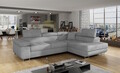 Coltar extensibil dreapta 4 locuri, ELTAP, Anton, 272x203x85 cm, lemn/poliester, gri deschis