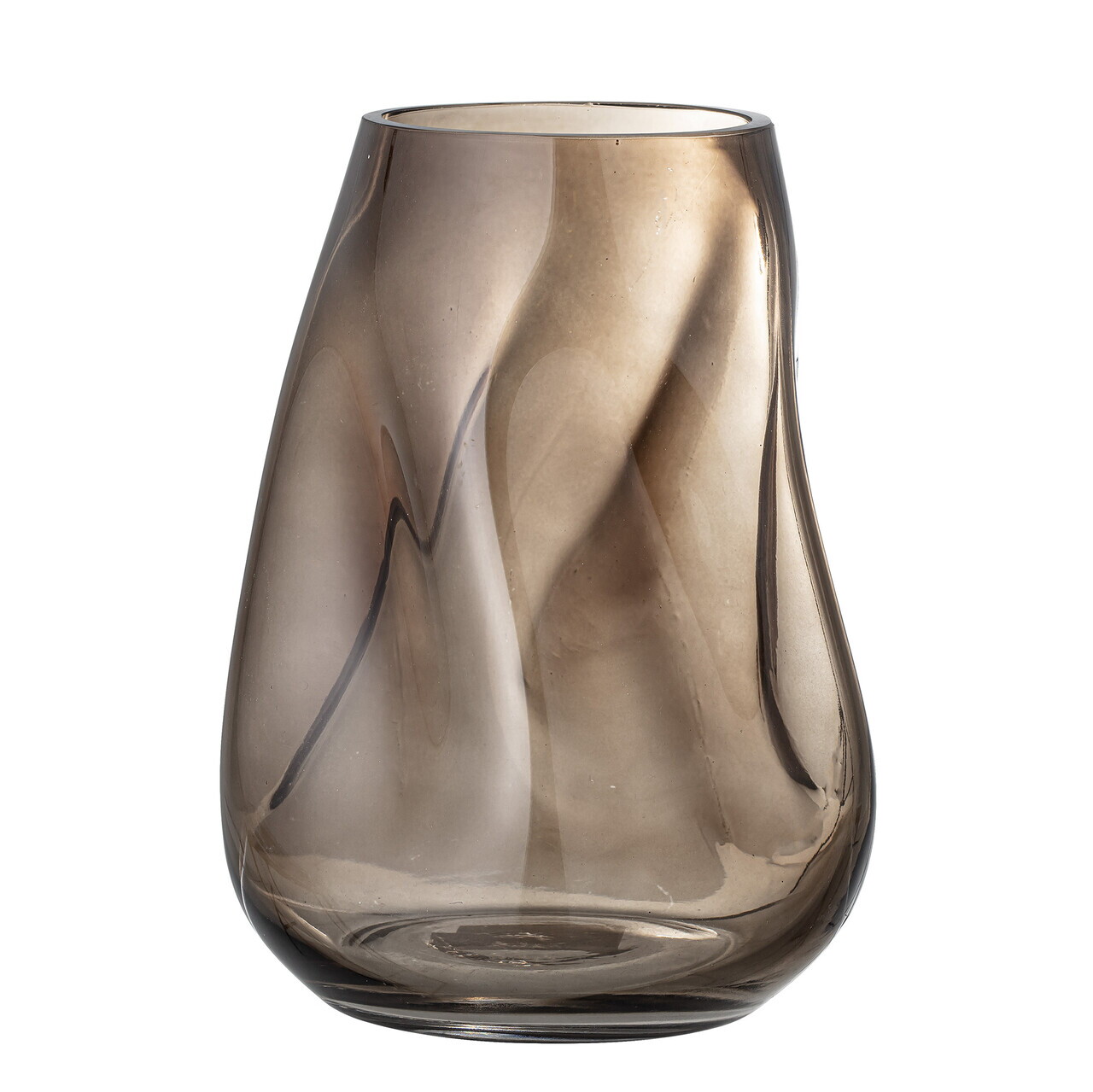 Vaza decorativa, Bloomingville, Ingolf, 19x18x26 cm, sticla, maro - view 5