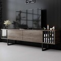 Comoda TV, Bexley, Chrome Line, Nuc / Negru
