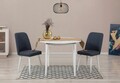 Set masă și scaune extensibile (3 bucăți), Vella, Vina 1048, PAL, Alb / Bleumarin