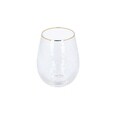 Pahar Estella, Homla, 550 ml, sticla, transparent/auriu
