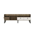 Comoda TV, Arnetti, Prime, 180x59x33 cm, PAL, Alb/Maro