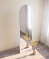 Oglinda decorativa, Siam, Emma, 50x160x2.2 cm, MDF , Alb