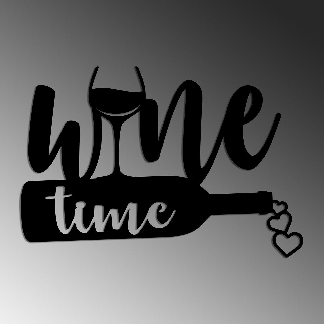 Decoratiune de perete, Wine Time, Dimensiuni: 54 x 37 cm , Negru - view 4