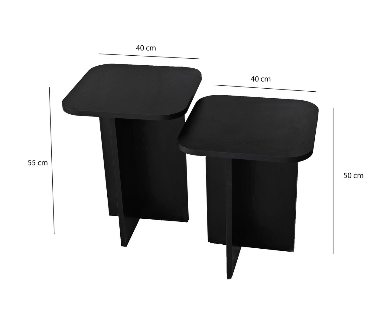 Set masute 2 piese, Neostill, Blues Set, PAL, Negru