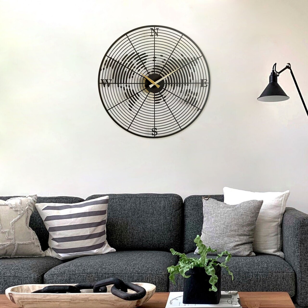 Ceas de perete, Coordinate Metal Wall Clock, Dimensiune: 49 x 49 cm, Negru — imaginea 2