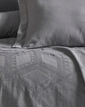 Set cuvertura pique dubla, Gorian - Grey, Şaheser, Bumbac Ranforce