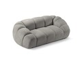 Canapea 2 locuri, Diana-192, Micadoni Home, 214x114x72 cm, catifea structurata, gri deschis