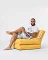 Fotoliu extensibil, Siesta, Ferndale Bean Bag, 55 - 180 cm, poliester impermeabil, galben