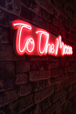 Decoratiune luminoasa led, to the moon, benzi flexibile de neon, dc 12 v, rosu