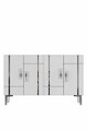 Consola, Hanah Home, Ilay 120, 120x75x32 cm, Stejar Safir / Alb / Argintiu