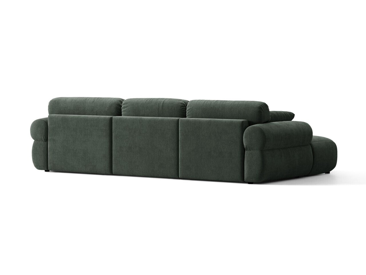 Coltar stanga 6 locuri, Ophelia, Micadoni Home, 297x164x84 cm, tesatura structurata, verde muschi — imaginea 7