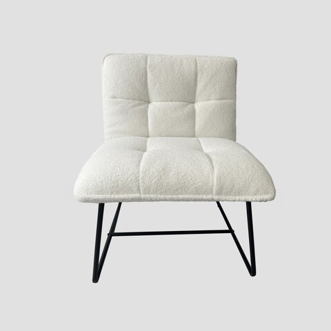 Fotoliu Nelox, Homla, 69x63x73 cm, MDF/metal/poliester teddy boucle, ecru