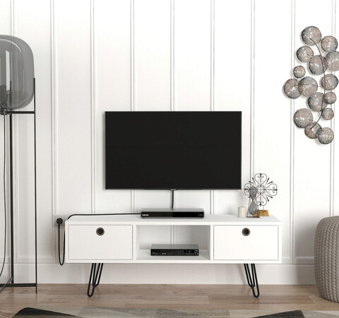 Comoda tv, furny home, moda, 120x43.1x29.5 cm, alb
