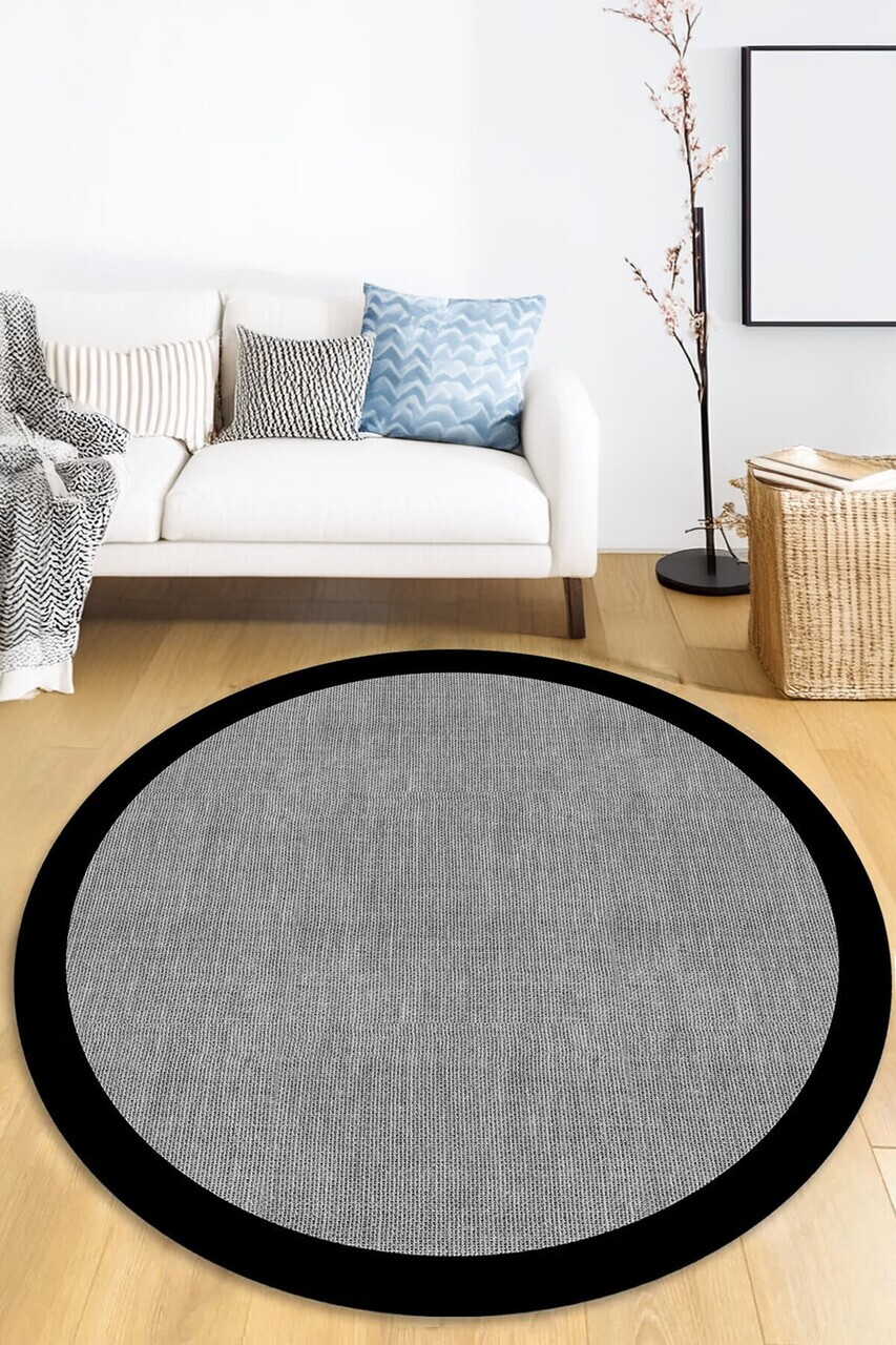 Covor, CLR-7027-GRİ-YUV-3, 140x140 cm, Poliester, Gri
