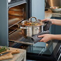 Cratita cu capac Blaumann, Gourmet, BL-1007A, 18 cm, 3.2L, inox, argintiu