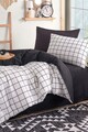 Lenjerie de pat pentru o persoana, Artus - Black, Eponj Home, 65% bumbac/35% poliester