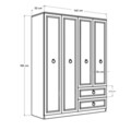 Dulap pentru haine, Adore, GRD-1342-BB-3, 140x185x52 cm, PAL, Alb