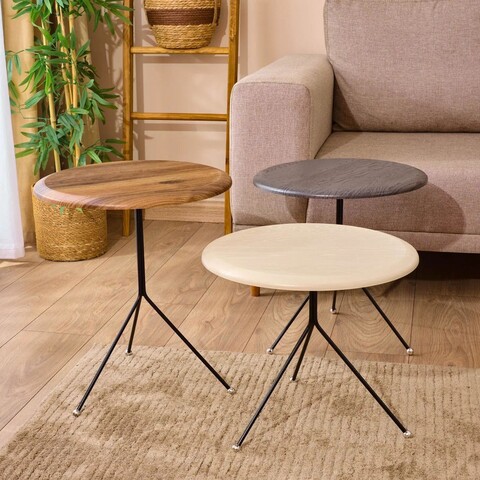 Set masute 3 piese, Tuvalle, Tuval 071, Maro / Antracit / Crem