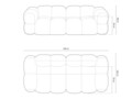 Canapea 4 locuri, Loretto, Cosmopolitan Design, 250x100x68 cm, tesatura structurata, gri