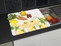 Protectie perete bucatarie Lemons, Wenko, 56x50x0.5 cm, sticla/silicon, multicolor