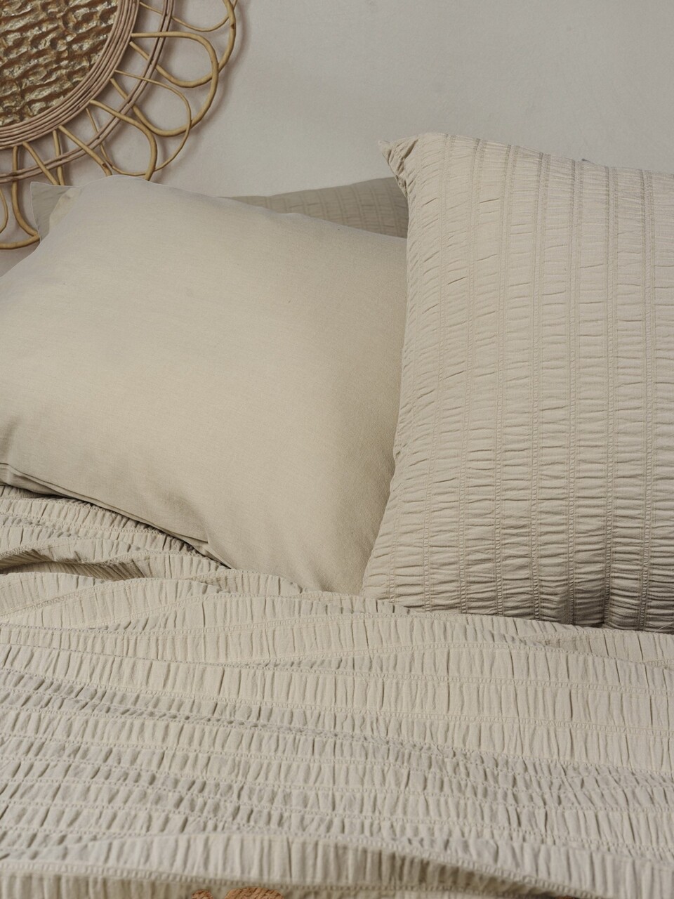 Lenjerie de pat dubla, Sungai - Beige, Cotton Box, 60% bumbac/40% poliester - 1 | YEO