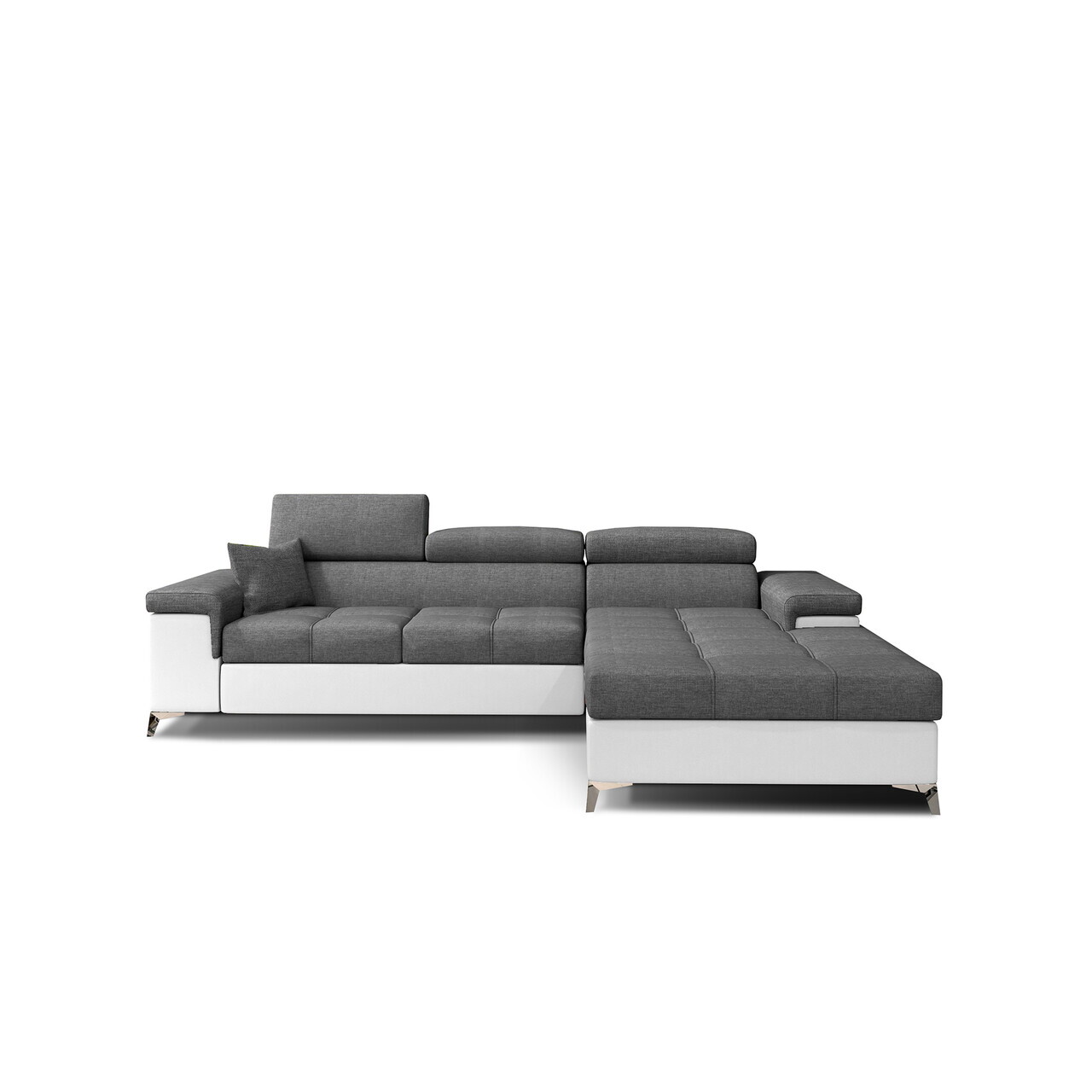Coltar extensibil dreapta 4 locuri ELTAP, Ric-33, Ricardo, 281x205x88 cm, lemn/poliester, gri/alb - view 2