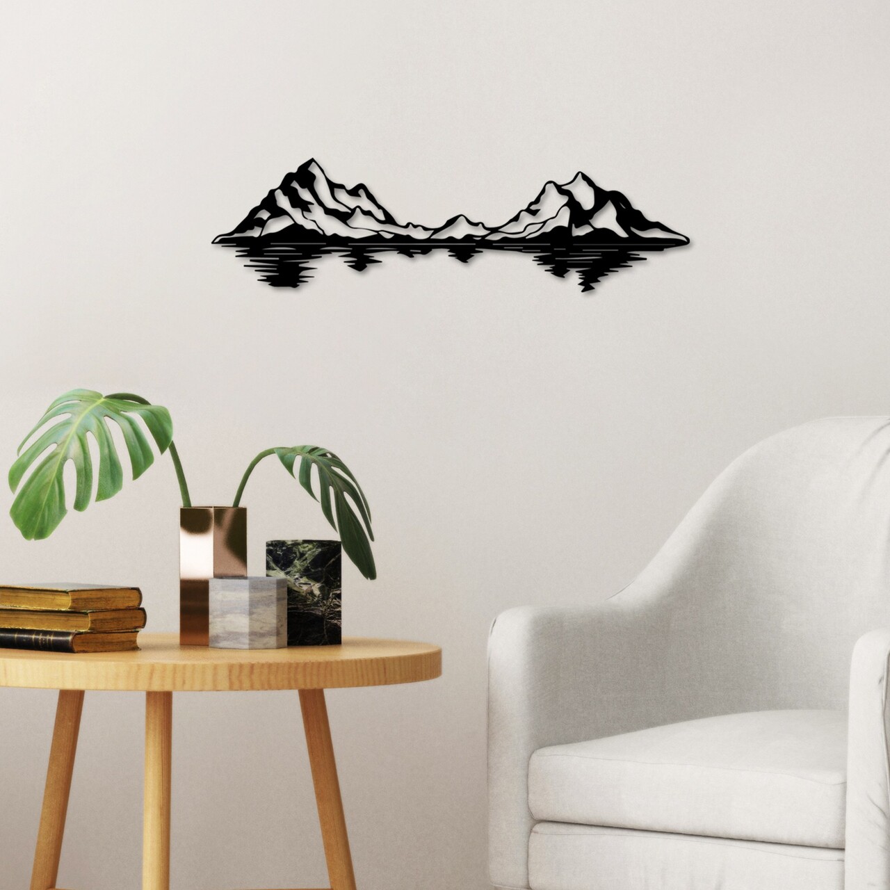 Decoratiune de perete, Landscape 1, Dimensiune: 68 x 19 cm, Negru - view 2