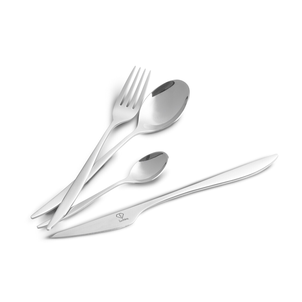 Set tacamuri pentru 6 persoane, 24 piese, Fashion TV, inox, argintiu - view 2