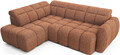 Coltar extensibil stanga 4 locuri ELTAP, LT-30COR, Falconn, 258x208x107 cm, lemn/poliester, caramiziu