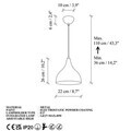 Lampă suspendată, Opviq, 536NTD4116, Gri