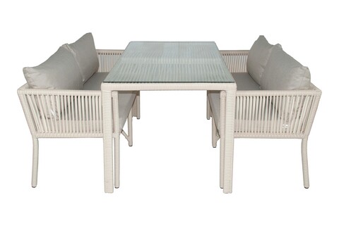 Set gradina/terasa 3 piese, My Interior, Vera, rattan/aluminiu, nisipiu