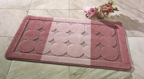 Set 3 covorase de baie edremit, confetti, 47x50 cm/50x60 cm/60x100 cm, roz