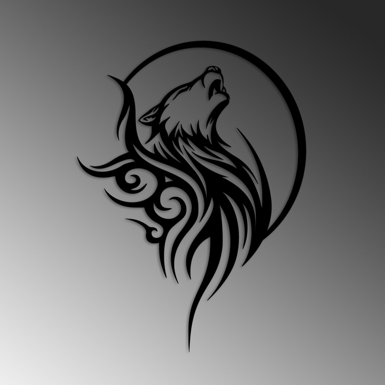 Decoratiune de perete, Wolfmoon, Dimensiuni: 53 x 39 cm, Negru — imaginea 6