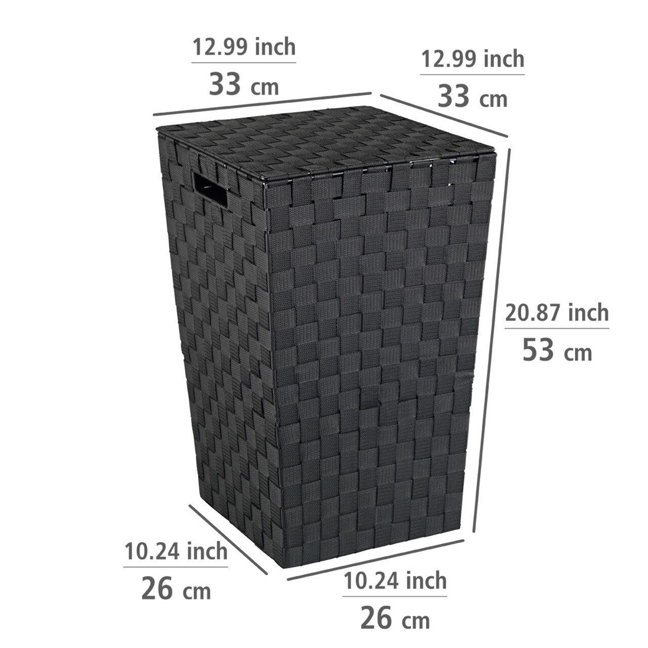 Cos pentru rufe, Wenko, Adria Square, 33 x 53 x 33 cm, 48 L, polipropilena, negru - 2 | YEO