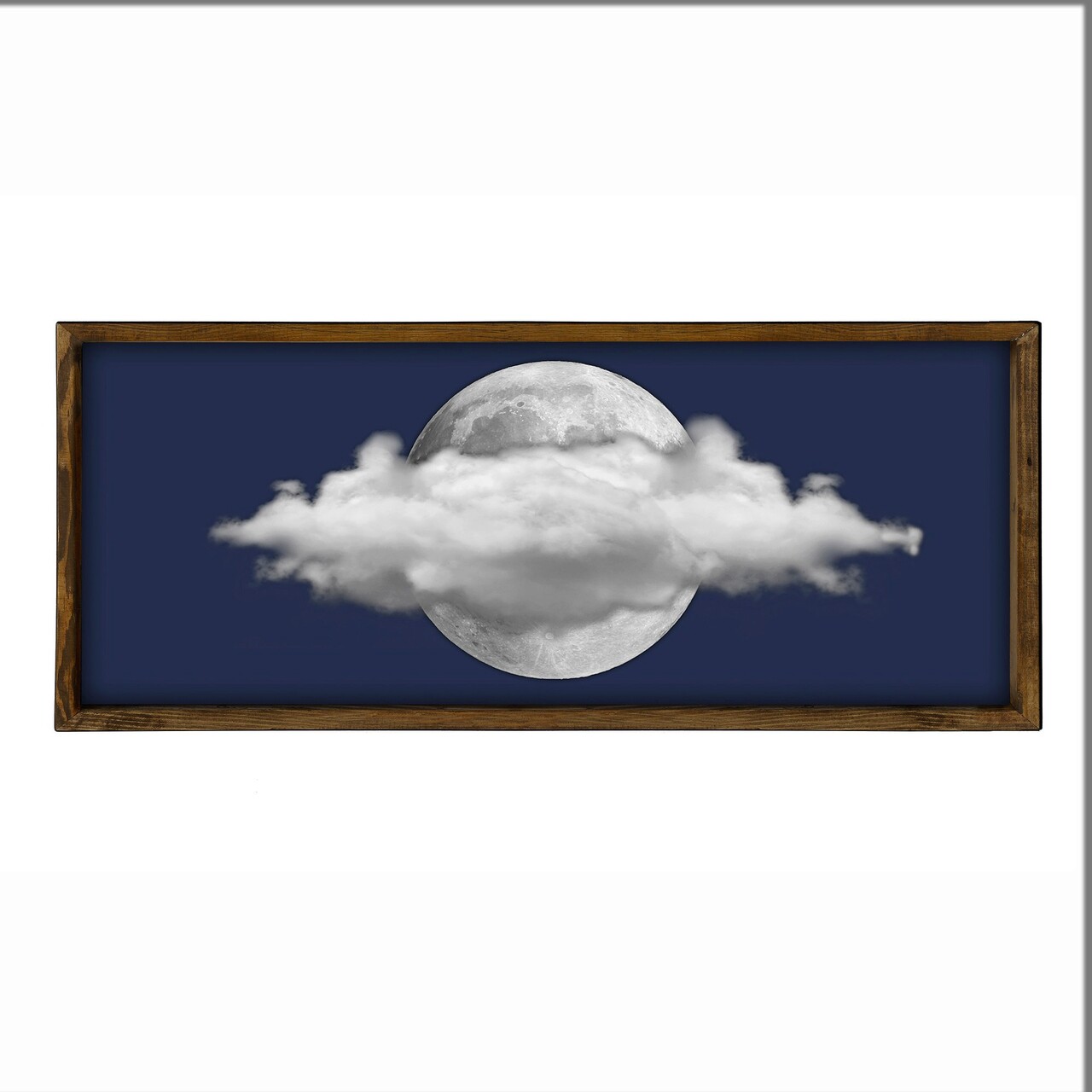 Tablou decorativ, BUL011, MDF, Imprimat UV, Albastru / Alb / Nuc